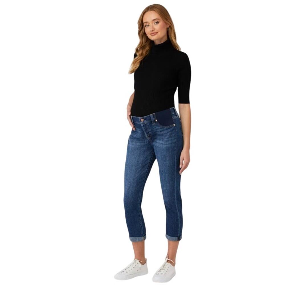 7 For All Mankind Women's 31 Maternity Cropped Jeans